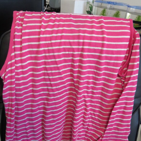 Just Be 3 X Sleeveless Tank Top Pink and White Stripes - Picture 6 of 6